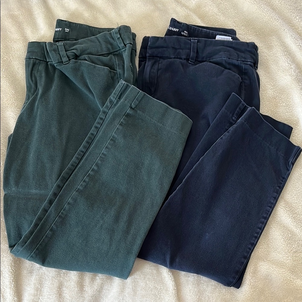 Old Navy Women’s Size 12 Pixie Green and Black Ankle Pants Set